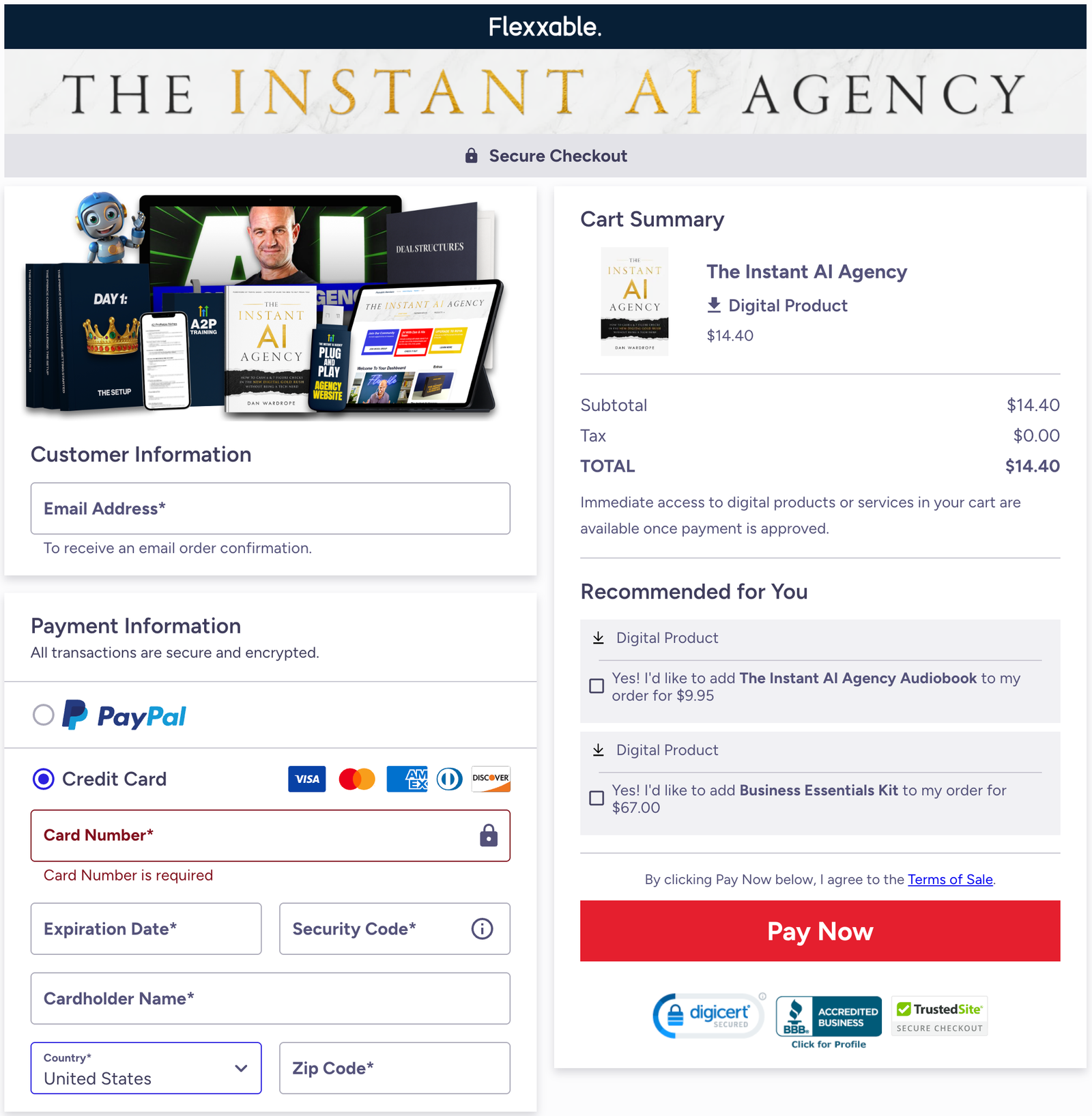 The Instant AI Agency - Secure Checkout Page